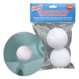 Happy Hot Tubs Floating Scum Ball Sponge Absorb Oils Greases and Lotions from Spa Tub Water (2 Pack)
