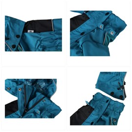 LOVELONGLONG Waterproof Dog Raincoat with Removable Hood – Outdoor Full Body Dog Jacket, Windproof Snowproof Shell Suit – All Season Pet Rain Gear Ocean Teal L