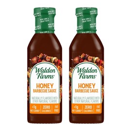 Walden Farms Sugar Free Honey BBQ Sauce, 12-oz. Gourmet Barbecue Grilling Marinade for Meat, Ribs, Pork, Chicken, and Steak, No Carb Keto Friendly, 2 Pack
