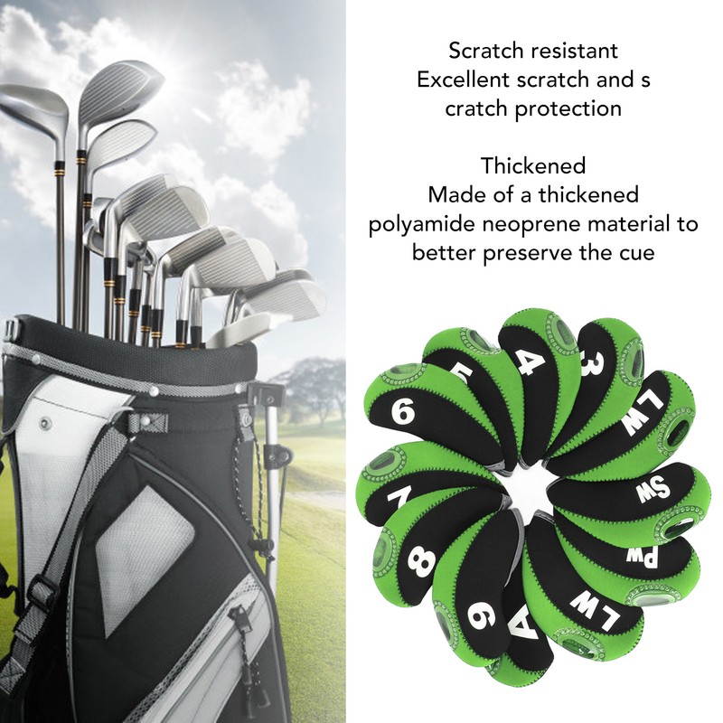 12 PCS Golf Club Head Covers Golf Iron Pole Number