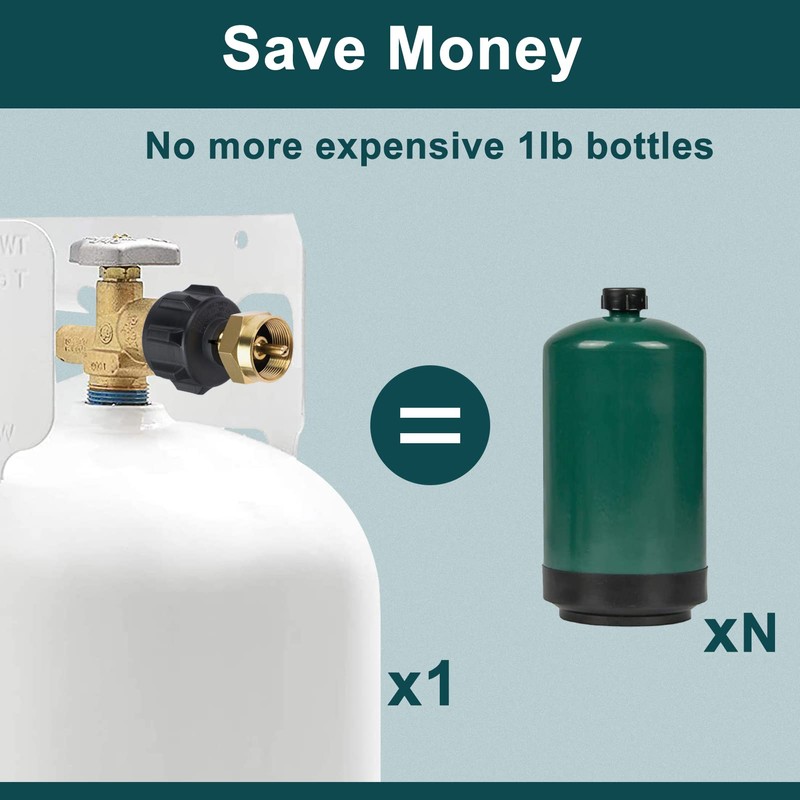 GASPRO Propane Refill Adapter, Fill 1 Pound Bottles from 20lb