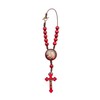 Intercession Car Rearview Mirror Rosary (Sacred Heart - Red)