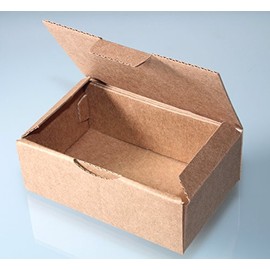 Pack of 10 Folding Boxes RPT00A (Brown Small Stable) Approx. 100 mm x 60 mm x 35 mm. For example as shipping, goods or gift packaging.