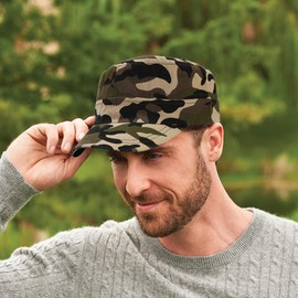 Unisex Military Style Army Cap Adjustable Baseball Cap Flat Top Cap Summer Sun Cap for Men Women Pack of 2, jungle camouflage color, Unit size