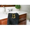 Decorvo Black and Gold Bathroom Hand Towel - Monogrammed Luxury