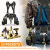 Tool Belt With Suspenders, 22 Pockets Tool Bags, Multi-Functional Adjustable