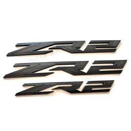 3Pcs Fender Rear ZR2 Emblem 3D Badge Nameplate Letter Decal Sticker Replacement for 2022-2024 Silverado 1500 (Matte Black)