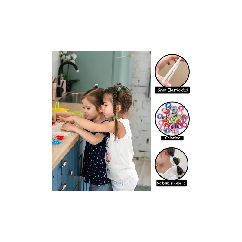 780pzs Mini Ligas Para Cabello Elásticas, Donas Para Cabello