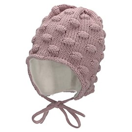 Sterntaler Baby Girl Knitted Hat Baby GOTS Knitted Hat - Baby Knitted Hat Baby Hat - Cotton with Tie - Lilac, 39, lilac