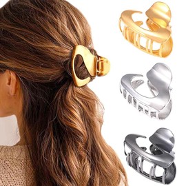 CASDRE Metal Hair Clips Non Slip Hair Claw Clips Strong Hold Jaw Hair Clamps Accessories for Women (Pack of 3)