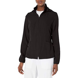 HeartSoul Scrubs Women's Break On Through in Da Hood Warm-Up Jacket, Black, Small