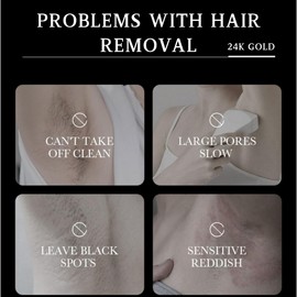 24-K Gold Hair Removal Cream, Sensitive Hair removal Cream for Feet & Body, Painless Depilatory Cream for Underarms, Legs and Arms, Face Hair Remover for Women & Men, Easy & Safe, 100G