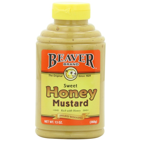 Beaver Sweet Honey Mustard, 13 Ounce Squeeze Bottle (Pack of