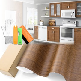 Free Tool Kit EZAUTOWRAP 1395 Oak Wood Grain Viny Wrap Sticker Decal Car Furniture Cabinet 3MIL - 24"X48" (2FT X 4FT)