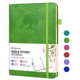 ADOUNOTES Bible Study Journal Scripture Notebook - Christian Note Taking Kit with Guided Prompts - Inspirational Religious Gifts - Faith Based Stationery Supplies for Church Notes (Light Green)
