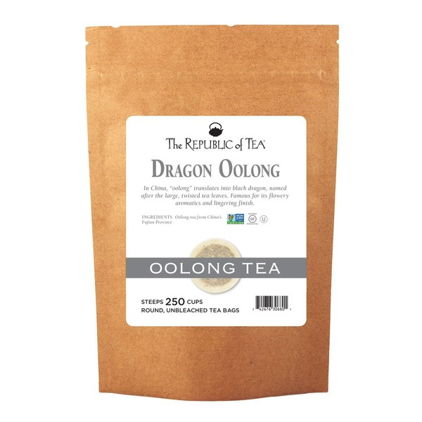 The Republic of Tea Dragon Oolong Tea Bulk, 250 Tea Bags, Pure Black Dragon Oolong, Traditional Chinese Tea