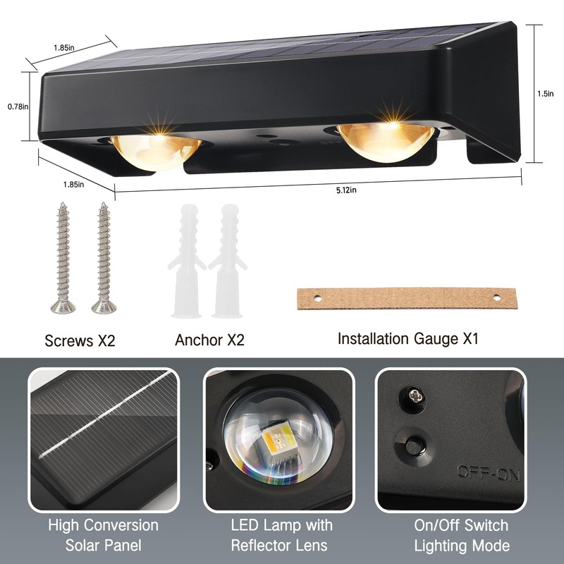 Brizled Solar Fence Lights Outdoor, 8 Pack 9 Colors &
