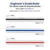 Pacific Arc Engineering Scale Ruler, 6" Scale Ruler for Architectural