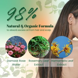 Diane Bonheur Organic Dry Shampoo for Oily Hair & Sensitive Scalp & Body Women and Men, Natural Refreshing Hair Care with Picea Mariana & Rosemary Extracts from Japan, FRESH PEAR MINT, 4.06 Fl Oz, 2EA