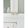 SORWDUERM 5 Pack Gold Cabinet Knobs Square Brushed Brass Drawer