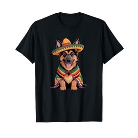 German Shepherd Mexican Sombrero Mexico Cinco De Mayo Dog T-Shirt