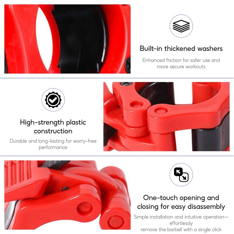 Barbell Clips, 30mm Barbell Clamp, Olympic Barbell Collars Fast Release