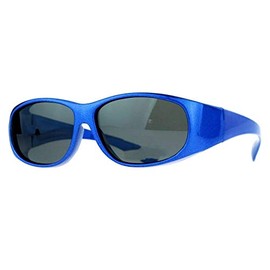 Kid's Polarized Fit Over Sunglasses -Designed to Wear Over Glasses - UVA/UVB 100% (Blue)