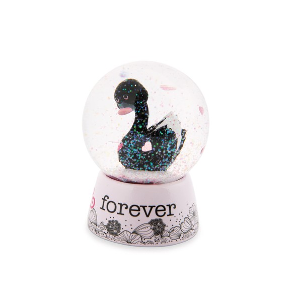 NICI 48283 Shaking Ball Love Swan Black 6 cm Multi-Coloured