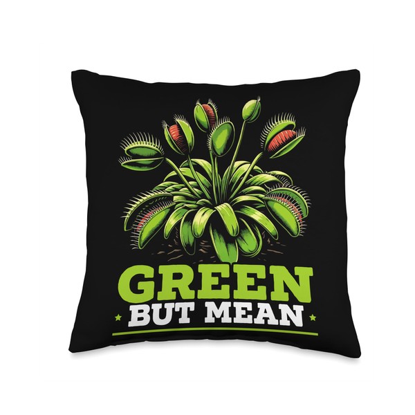 Venus Fly Trap Dionaea Muscipula Carnivorous Plant Throw Pillow