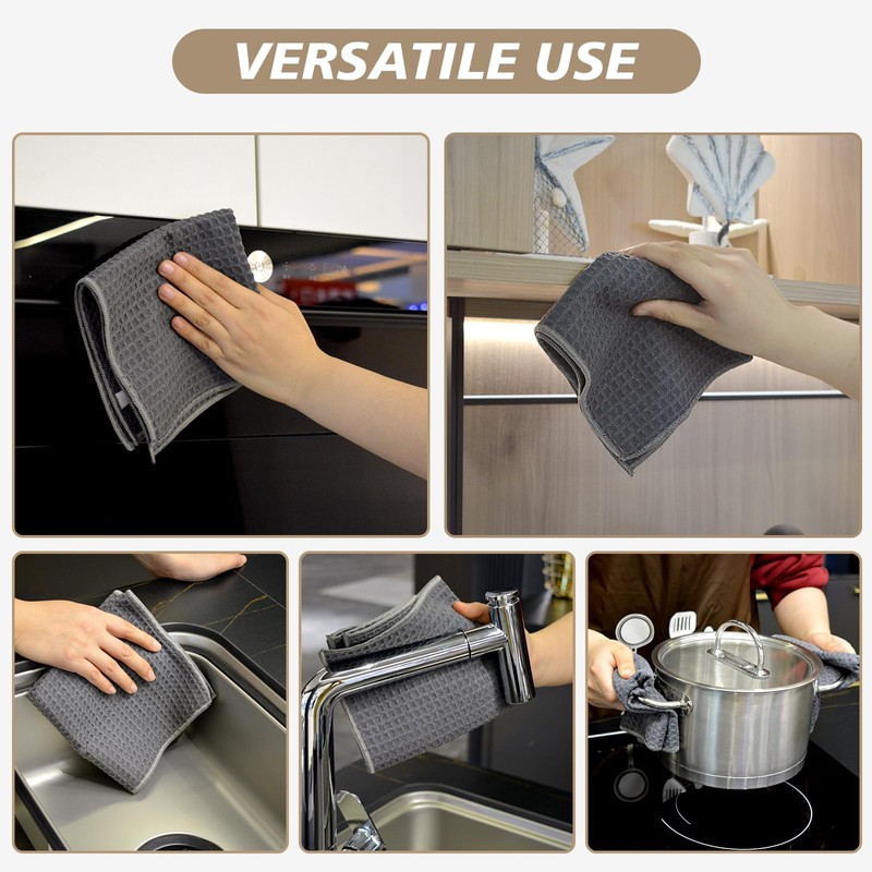 SINLAND Microfibre Cloth Dish Cloth Waffle Towels Dish Cloth Reusable