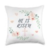 He Is Risen Boho Floral Easter Jesus Christian Throw Pillow