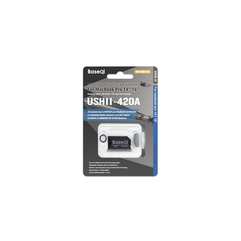 BASEQI UHS-II Aluminum microSD Adapter for M1 2021 / M2