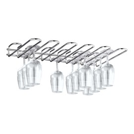 Paderno World Cuisine Chromed Steel Wall Mounted Glass Rack