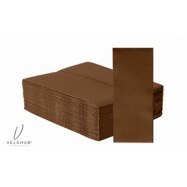 VelaHub Soft Point 50 Napkins, 1/8 Fold, High-Quality Disposable Napkins, 32 x 38 cm, Brown
