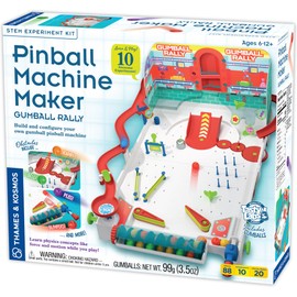 Thames & Kosmos Pinball Machine Maker STEM Experiment Kit Toy of the Year Finalist - Build a Reconfigurable Pinball Machine, Explore Physics, Force, Motion, Gravity, Simple Machines, Gumballs Included