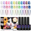 YEPYEPGO Cat Eye Gel Nail Polish Set 12 Colors, Moonlight