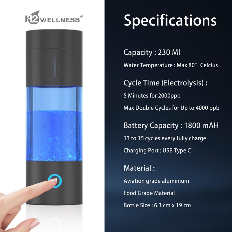 H2Wellness ® Pro - Black Edition | Molecular Hydrogen Water
