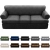 Pfrstuv 4-Piece T Couch Cover - Leather Look Slipcovers for
