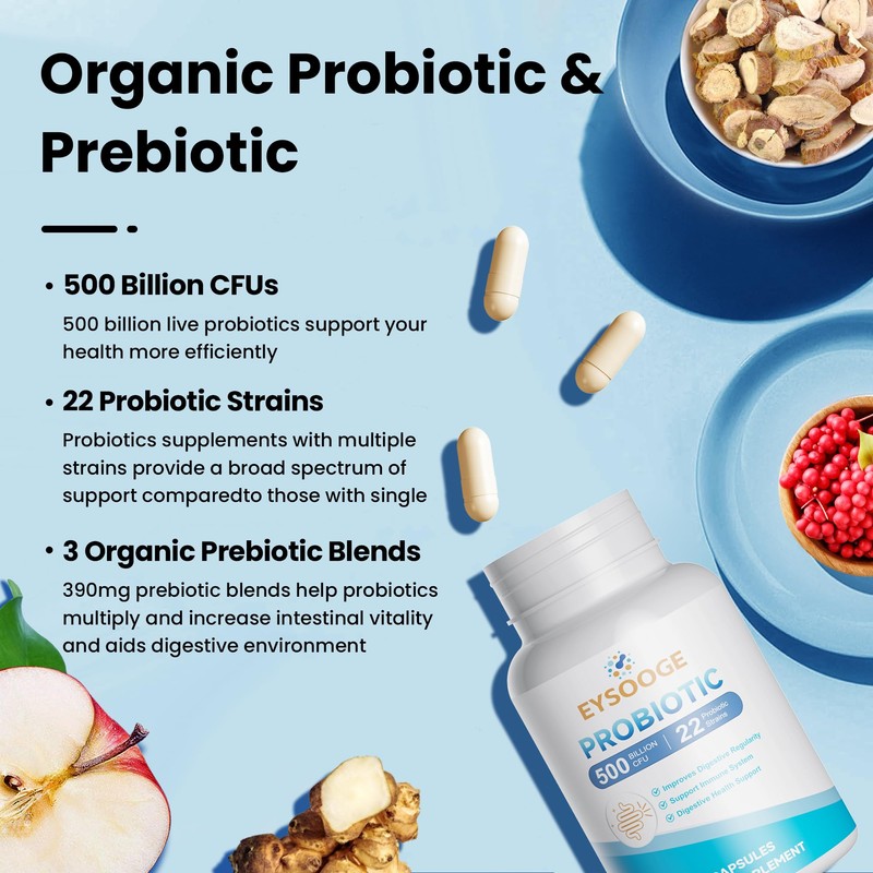EYSOOGE Probiotics for Women and Men, 500 Billion CFU, 22