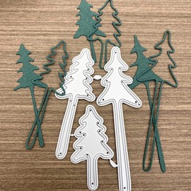 3pcs Christmas Tree Metal Die Cuts,Christmas Tree Cedar Cutting Dies Cut Stencils for DIY Scrapbooking Album Decorative Embossing Paper Dies for Card Making (Tree E)