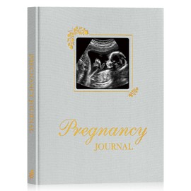 Lanpn My Pregnancy Journal Memory Book for First Time Mom, 156 Page Pregnant Announcement Must Have Planner, Pregnancy Tracking Diary Mom to Be Scrapbook Keepsake Gift for Expecting New Parent Grey