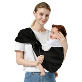 MISSWISDOM Baby Sling Carrier, Toddler Sling Toddler Carrier with Wide Shoulder Strap, Lightweight Baby Carriers Newborn to Toddler Infant Wrap Carriers Perfect for Mom and Dad, Black
