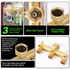 Heavy Duty Brass 3-Way Garden Hose Splitter with Metal Shutoff