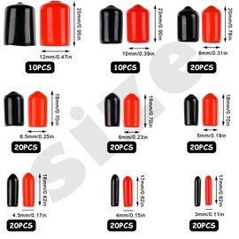 Rubber End Caps Assortment Screw Thread Protection Pack of 160 9 Sizes Bolt Cap Cover Bolt Cover Rubber Cap Round for Screws PVC Pipes Electric Cables