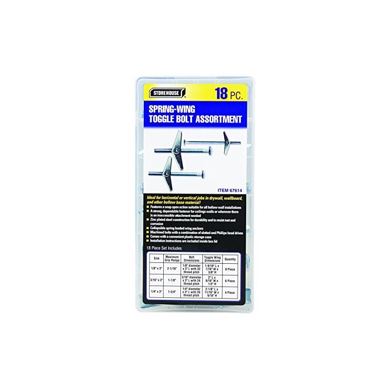 Storehouse Toggle Bolt Assortment, 18 Piece