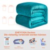 EHEYCIGA Fleece Blanket Teal Throws for Sofas Fluffy Warm Soft