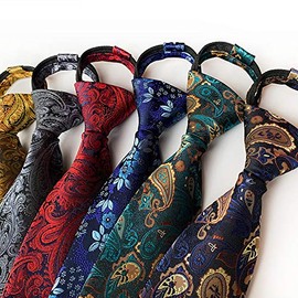 NECOTIA Brand/One-Touch Tie Paisley Pattern, Diamond, Dots, Solid Color, Men's, Stylish, Present, Business, 08