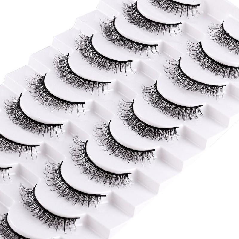 10 Pairs False Eyelashes, Natural Look Short Eyelashes, Cat Eyes,