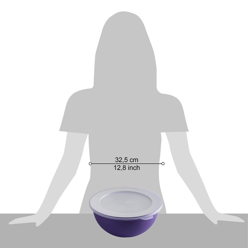 OMADA Sanaliving Line 6.5L Large Kitchen Bowl with Lid, Antibacterial,