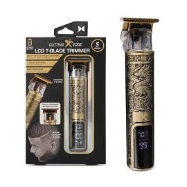 Cutting Edge T-Blade Trimmer for Men, Hypoallergenic T-Blade Trimmer with 4 Guide Combs (1 2 3 4mm) LCD Screen, Rechargeable 120 Minute Run-Time, Bump-Free & Irritation-Free, Dragon Ergonomic Design